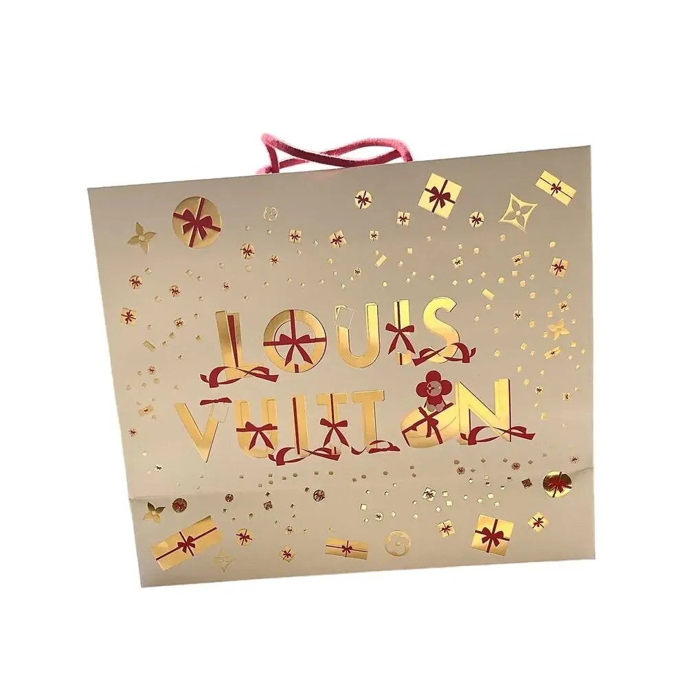 Two Authentic Louis Vuitton Shopping Bags Holiday Large & Classic Small - Picture 5 of 11